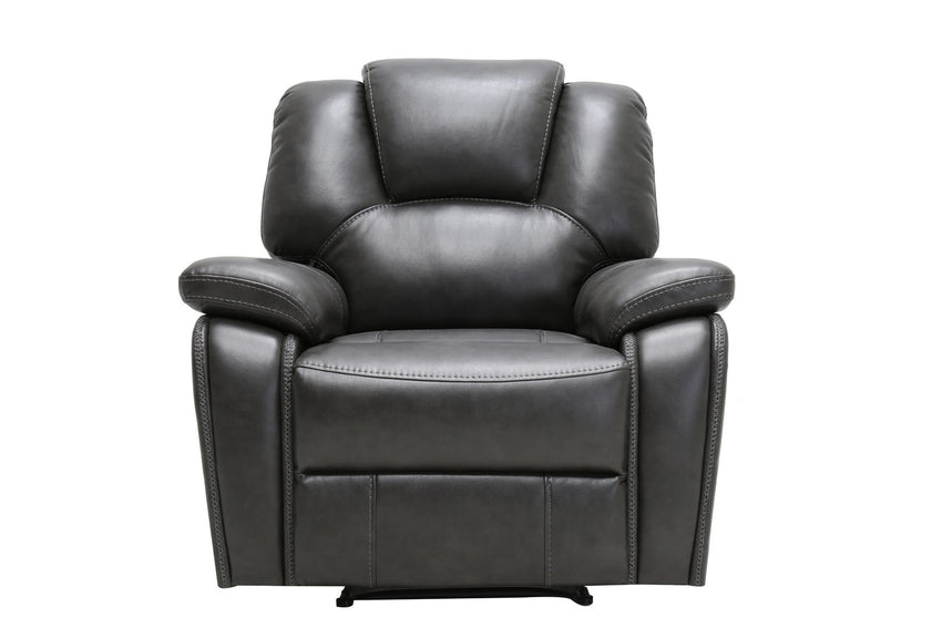 40" Grey Contemporary Leather Power Reclining Chair