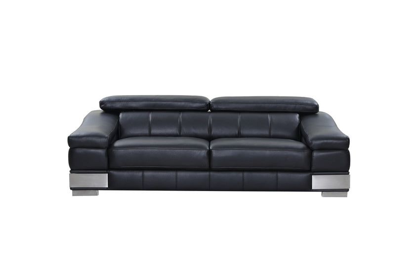 31to 39" Modern Black Leather Sofa