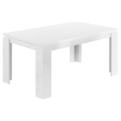 35.5" x 59" x 30" White Particle Board Hollow Core and MDF  Dining Table