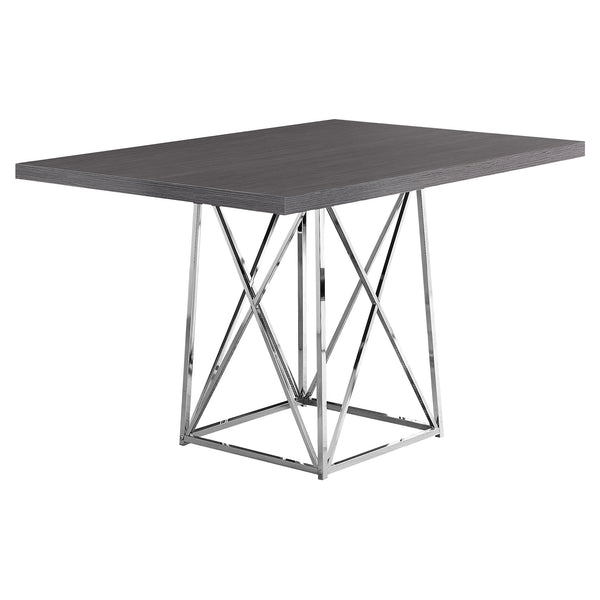 36" x 48" 31" Grey  Particle Board ad Chrome Metal  Dining Table