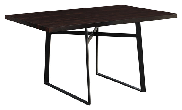 36" x 60" x 30" Cappuccino  Black  HollowCore  Particle Board  Metal  Dining Table