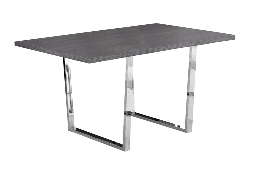 35.5" x 59" x 30.25" Grey Particle Board Metal  Dining Table