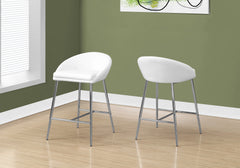 41" x 41" x 59.5" White  Foam  Metal  LeatherLook  Barstool 2pcs