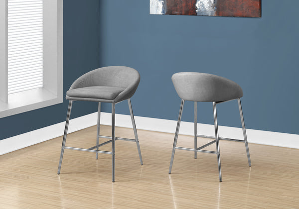 41" x 41" x 59.5" Grey  Foam  Metal  Polyester  Barstool 2pcs