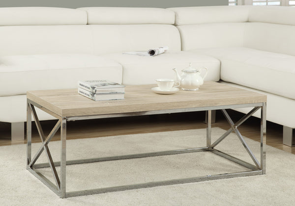 X Trestle Light Natural and Chrome Coffee Table