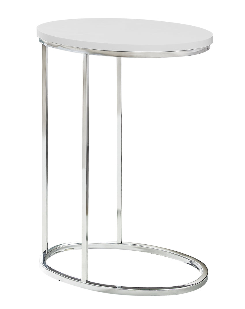 18.5" x 12" x 25" White Particle Board Metal Accent Table