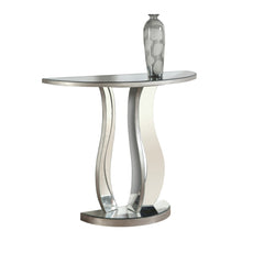 14.5" x 36" x 32" Brushed SilverMirror  Accent Table