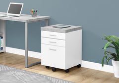 25.25" White Particle Board and MDF Filing Cabinet with 3 Drawers