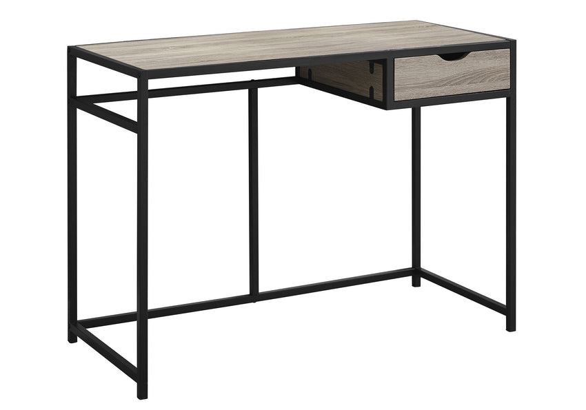 20" x 42.25" x 30" Dark Taupe Black Mdf Metal  Computer Desk