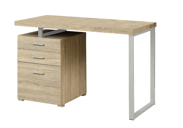 23.75" x 47.25" x 30" Natural Silver Particle Board Hollow Core Metal  Computer Desk