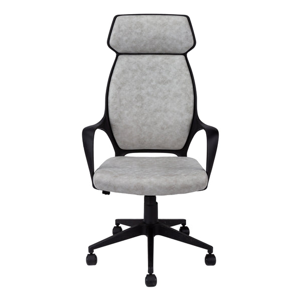 26" x 25" x 96" Grey  Foam  Polypropylene  Microfiber  High Back Office Chair