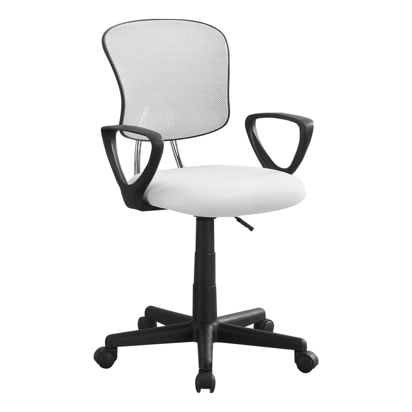 21.5" x 23" x 33" White Foam Metal Polypropylene Polyester  Office Chair