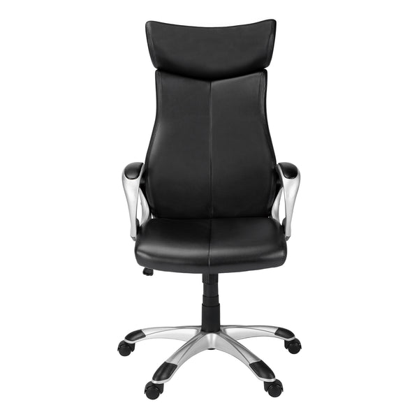 26" x 25.5" x 99" Black Silver Foam Metal  High Back Office Chair