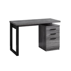 23.5" x 47.25" x 30" Grey Black Particle Board Hollow Core  Computer Desk