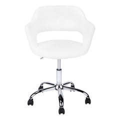 21" x 22.5" x 29" White Foam Metal Leather Look Lift Base  Office Chair