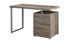 23.75" x 47.25" x 30" Dark Taupe Silver Particle Board Hollow Core Metal  Computer Desk