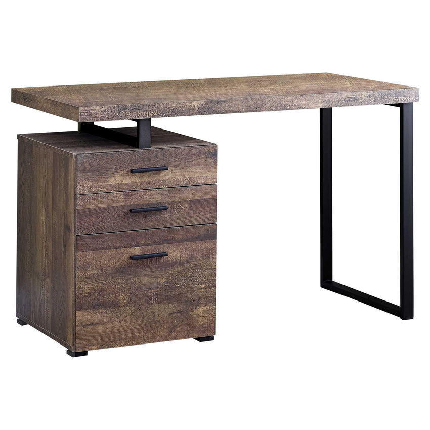 23.75" x 47.25" x 30" Brown Black Particle Board Hollow Core Metal  Computer Desk