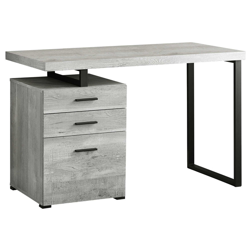 23.75" x 47.25" x 30" Grey Black Particle Board Hollow Core Metal  Computer Desk