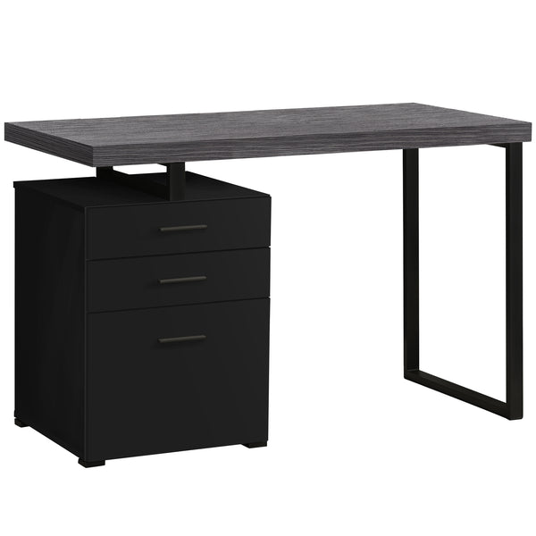 23.75" x 47.25" x 30" Black Grey Particle Board Hollow Core Metal  Computer Desk