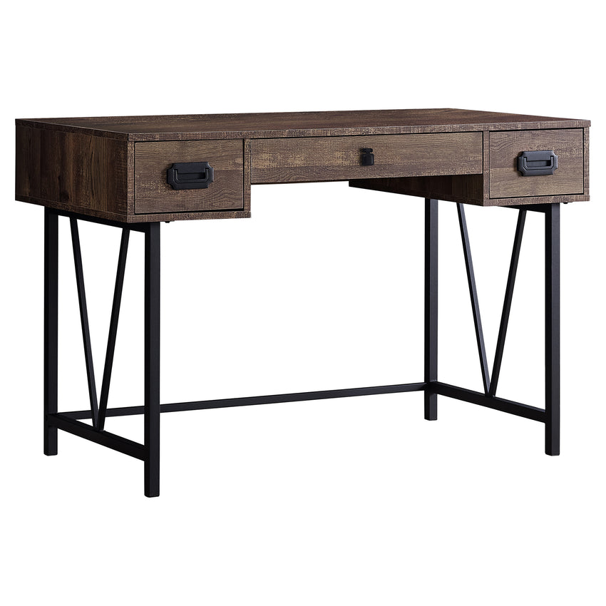 23.75" x 47.25" x 30.75" Brown Black Particle Board Hollow Core Metal  Computer Desk