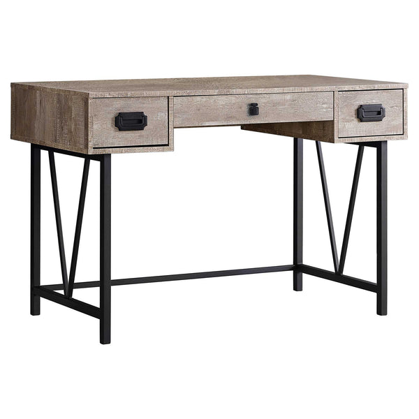 23.75" x 47.25" x 30.75" Taupe Black Particle Board Hollow Core Metal  Computer Desk