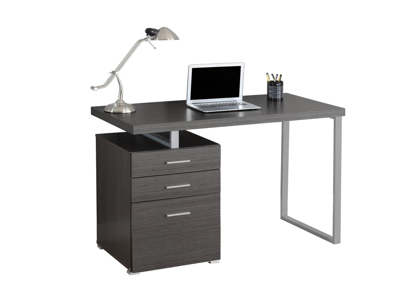 23.75" x 47.25" x 30" Grey Silver Particle Board Hollow Core Metal  Computer Desk