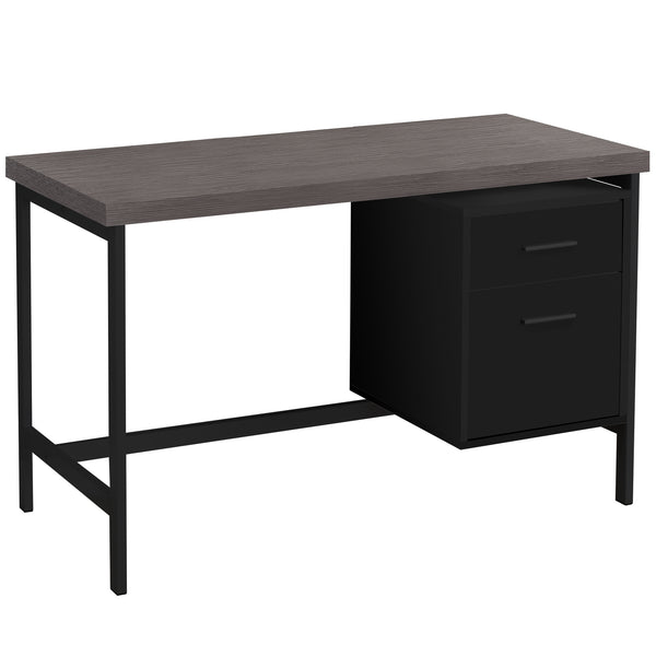 23.75" x 47.25" x 30.75" Black Grey Particle Board Hollow Core Metal  Computer Desk