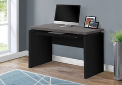 30.75" Black Particle Board  MDF  and Laminate Computer Desk with a Grey Top