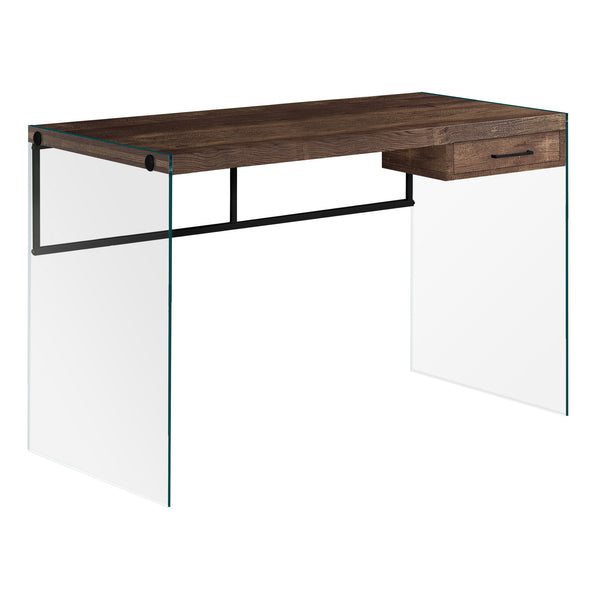 23.75" x 48" x 30" Brown Black Clear Particle Board  Computer Desk