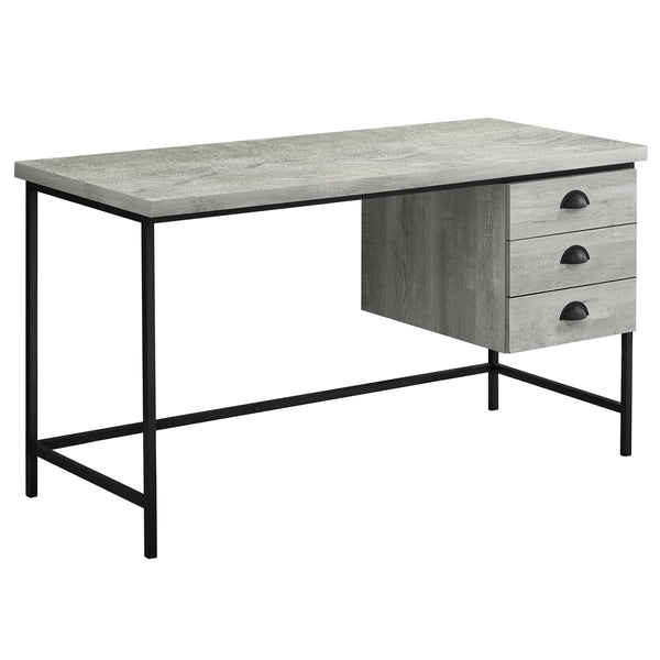 23.75" x 55.25" x 30" Grey Black Particle Board Hollow Core Metal  Computer Desk