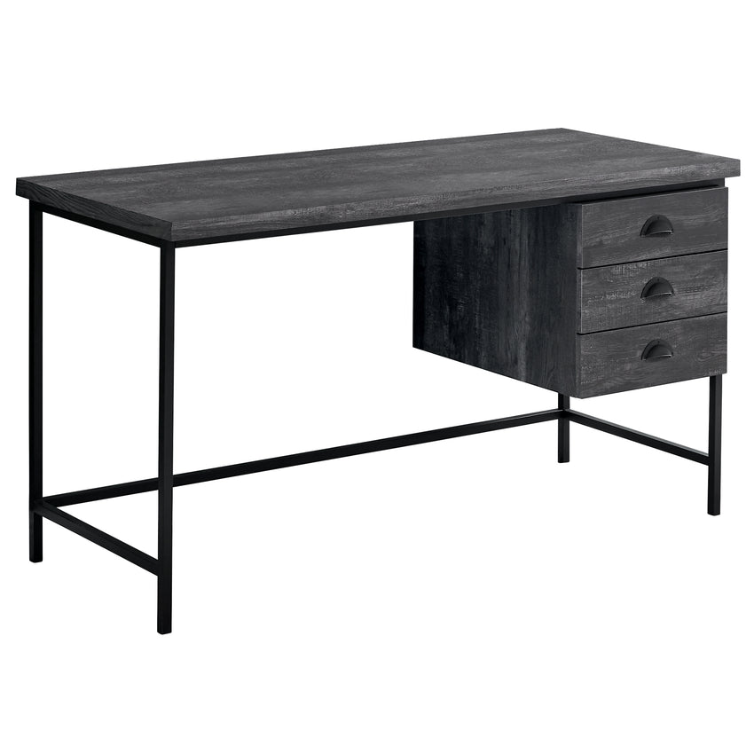 23.75" x 55.25" x 30" Black Particle Board Hollow Core Metal  Computer Desk