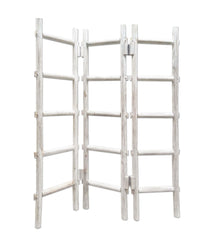 54 x 1.5 x 59 White Wood Blanket Rack  Screen