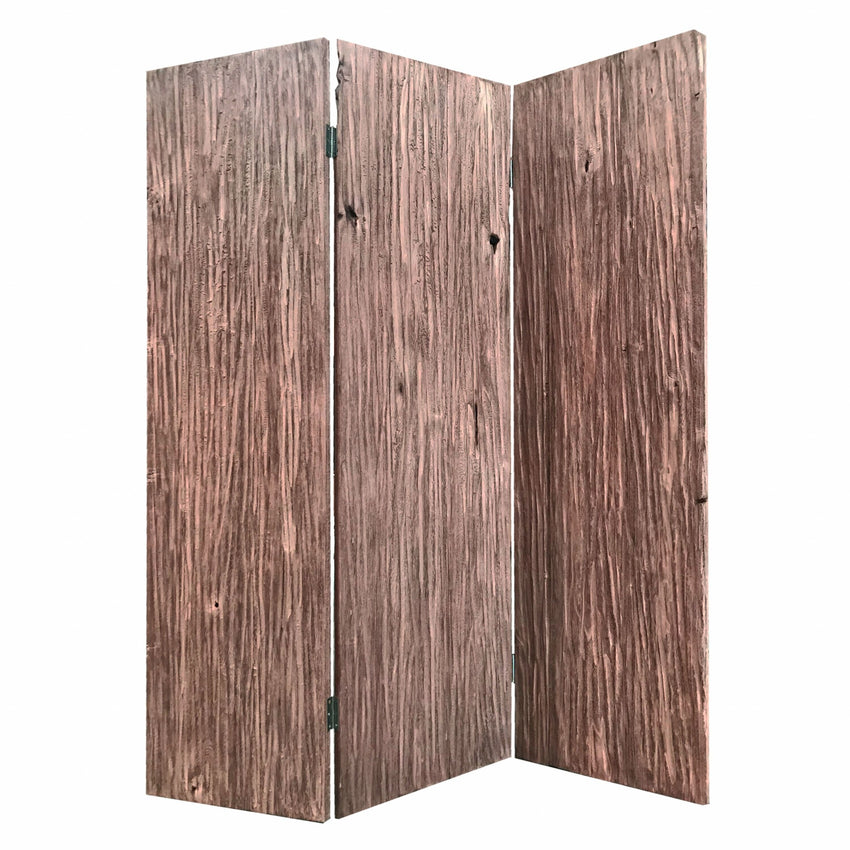 53 x 2 x 71 x 72 Brown Wood Woodland - 3 Panel Screen