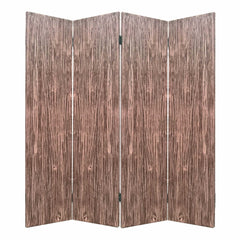 84 x 2 x 84 Brown 4 Panel Wood Woodland - Screen