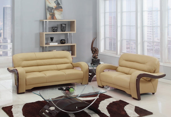 55.9'' X 35.8''  X 34.3'' Modern Beige Leather Sofa And Loveseat