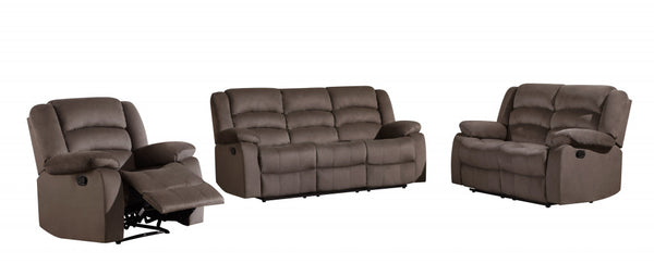 60'' X 35''  X 40'' Modern Brown Leather Sofa And Loveseat