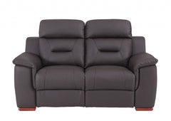 67'' X 41''  X 41'' Modern Brown Leather Loveseat