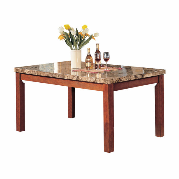 38' X 64' X 31' Brown Marble  Cherry Wood Dining Table