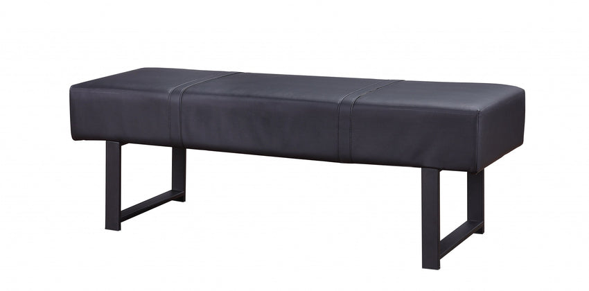 17' X 52' X 18' Black PU Sandy Gray Metal Upholstered Seat Engineered Seat Bench