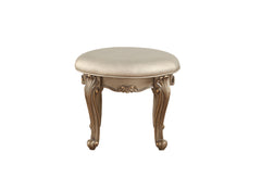 19' X 19' X 18' Champagne Faux Leather Vanity Stool