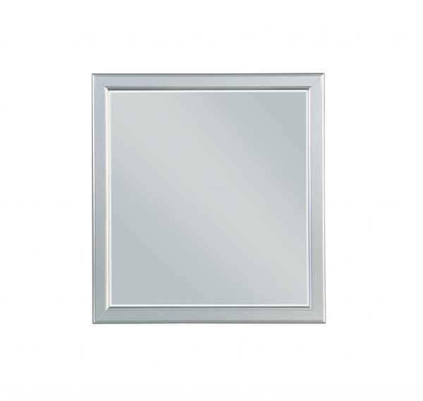 Simple Platinum Wooden Mirror