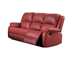 39' X 81' X 40' Red PU Upholstery Metal Reclining Mechanism Sofa (Motion)