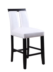 19' X 24' X 41' White Faux Leather Upholstered Seat and Black Wood Counter Height Chair  Set of 2