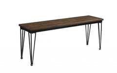 13' X 48' X 18' Walnut Black Metal Wood Bench