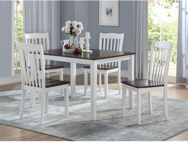 36' X 48' X 30' White Walnut Wood 5Pc Pk Dining Set