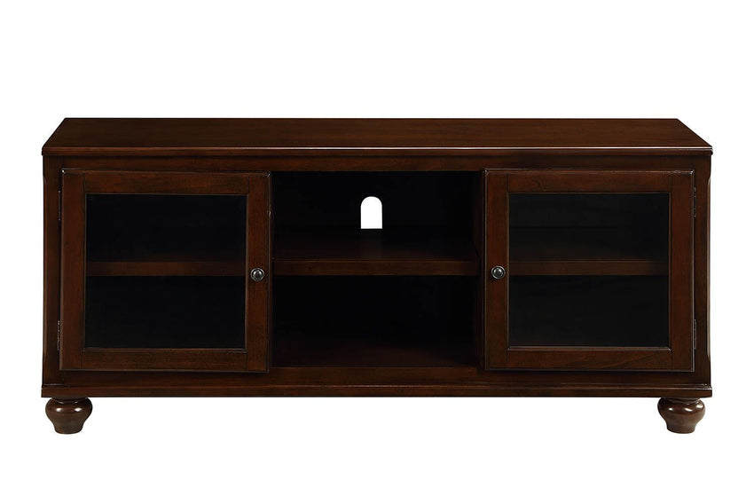 19' X 58' X 26' Walnut Wood Glass (TV Stand) TV Stand