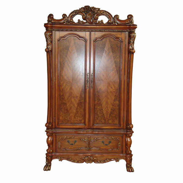 38' X 82' X 38' Cherry Oak Wood Poly Resin TV Armoire