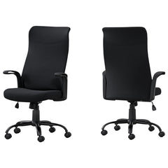 24.75" x 24" x 83.5" Black Fabric Multi Position  Office Chair