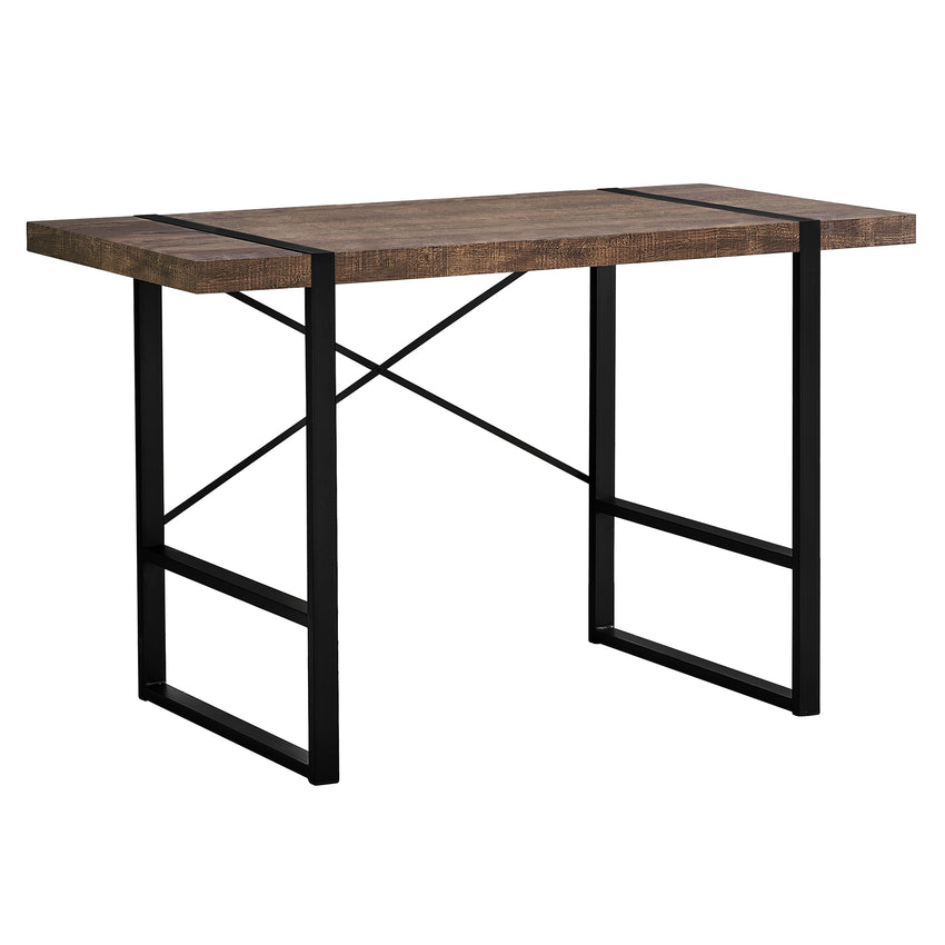 23.75" x 49" x 30" Brown Black Reclaimed Wood Metal  Computer Desk