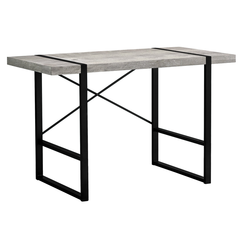 23.75" x 49" x 30" GreyBlack Reclaimed Wood Metal  Computer Desk